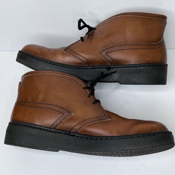 Original Bates Floaters Brown Leather Lace Up Ankle Chukka Boots Men’s Size 10 - Picture 9 of 14